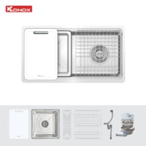 Chậu rửa bát Konox phong cách Nhật bề mặt mịn Tari 780SM bền bỉ, hiện đại