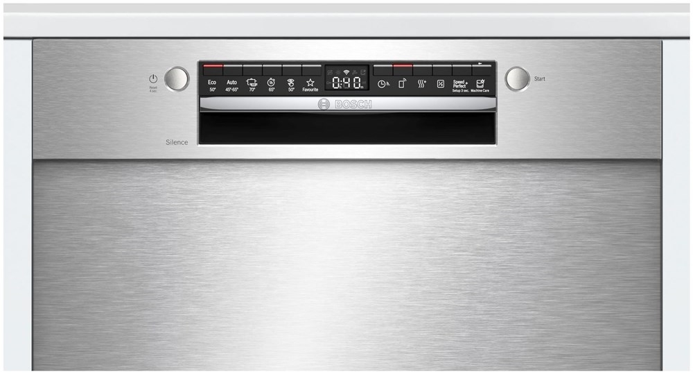 Máy rửa bát bán âm SMU4HVS31E series 4 tích hợp chương trình rửa trước và 4 chức năng đặc biệt gồm khởi động từ xa, sấy thêm, rửa nửa tải và SpeedPerfect+