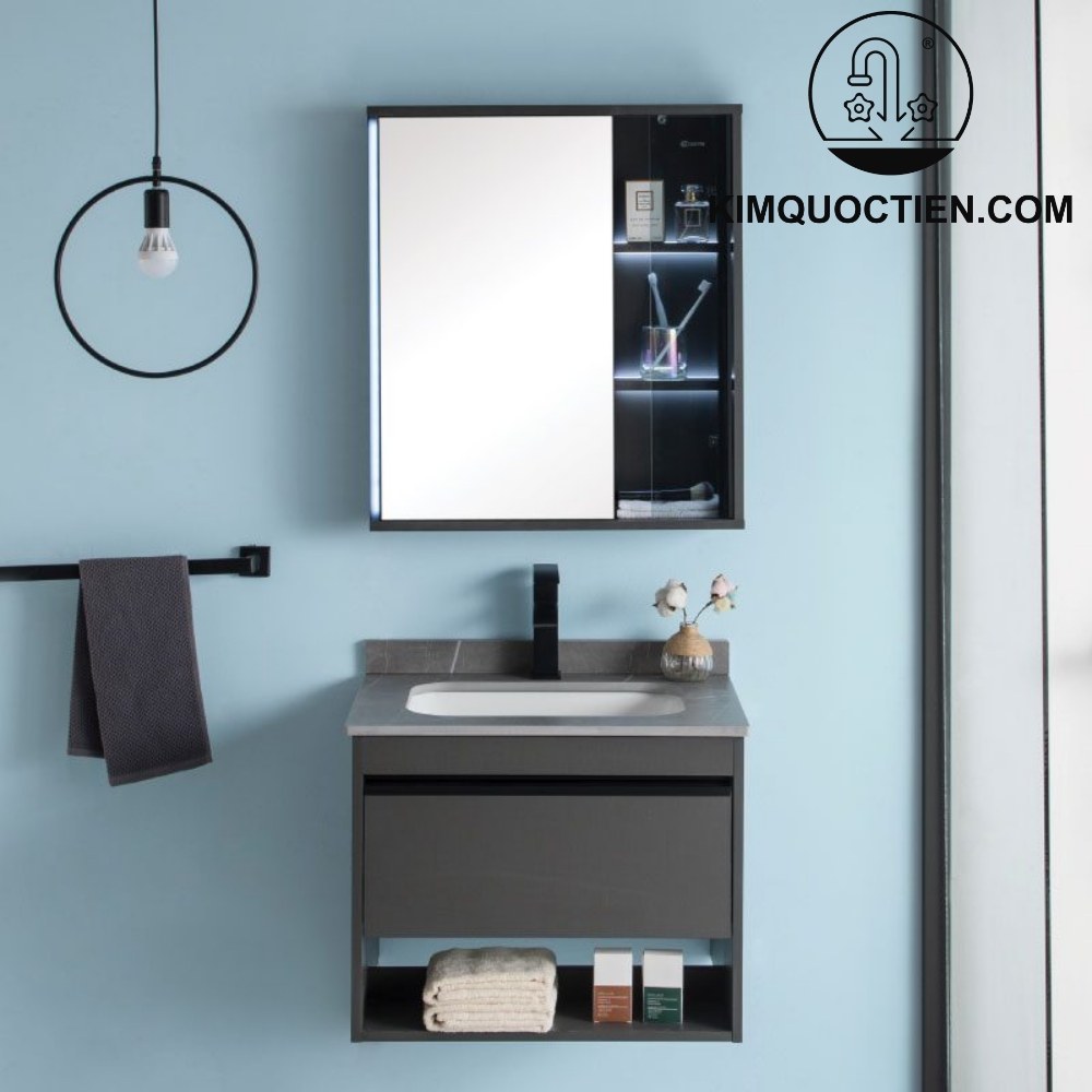 Tủ chậu MOWOEN 600mm nhỏ gọn, lavabo âm bàn sang trọng