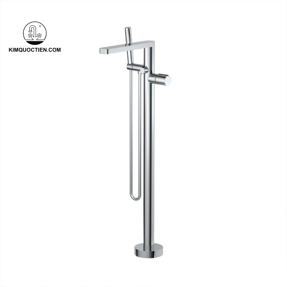 Vòi sen tắm đặt sàn MOWOEN MONICA-FB0006 làm từ đồng mạ Chrome sáng bóng