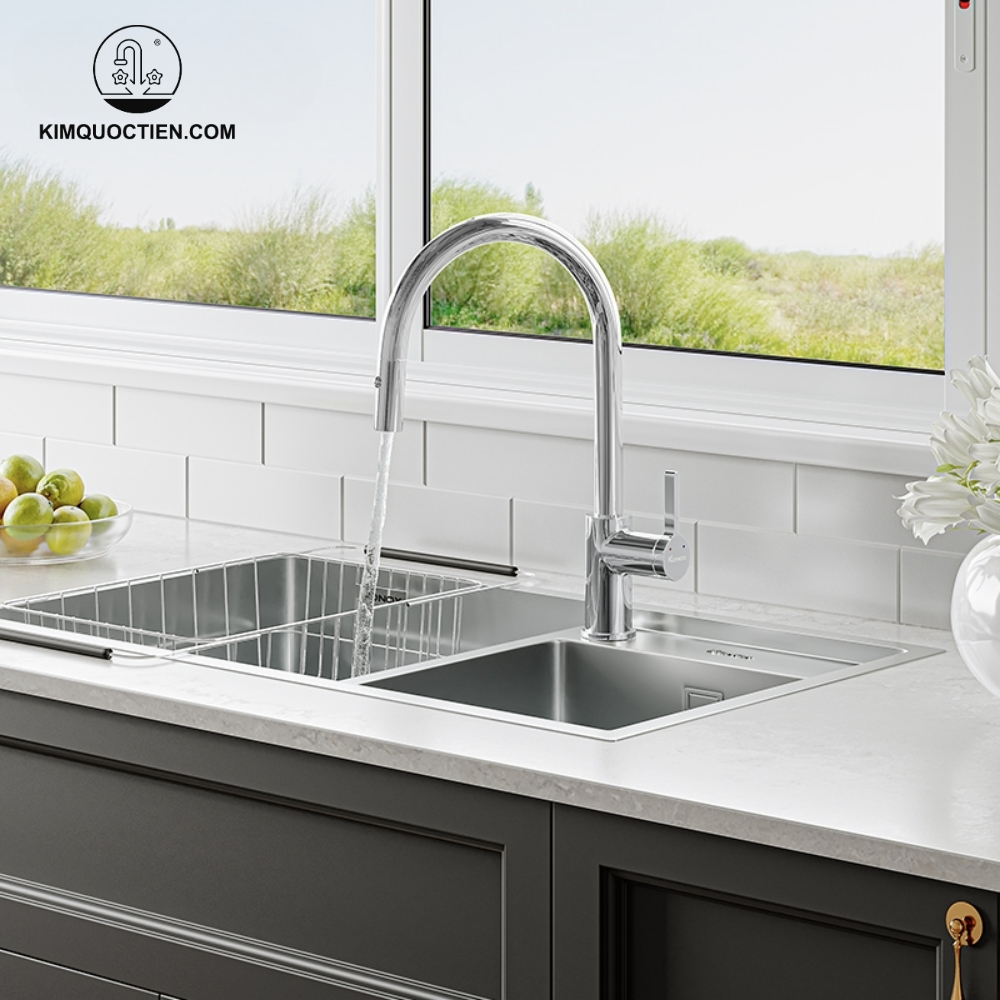 Vòi rửa bát dây rút KONOX Alto Smart Chrome