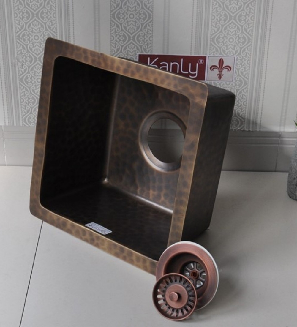 Chậu lavabo dương vành Kanly bằng đồng BCS157