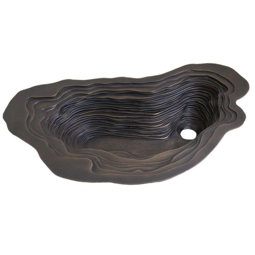 Chậu lavabo Kanly BS005 âm bàn đồng thau