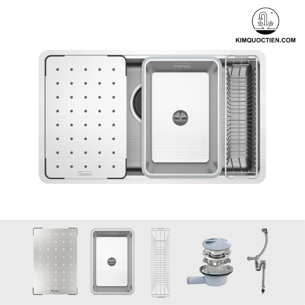 Chậu rửa bát chống xước KONOX Dekor 8044SU Workstation Sink