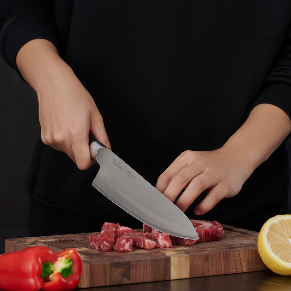 Dao đầu bếp thép Nhật Damascus KONOX Eiko Chef Knife Series 8″