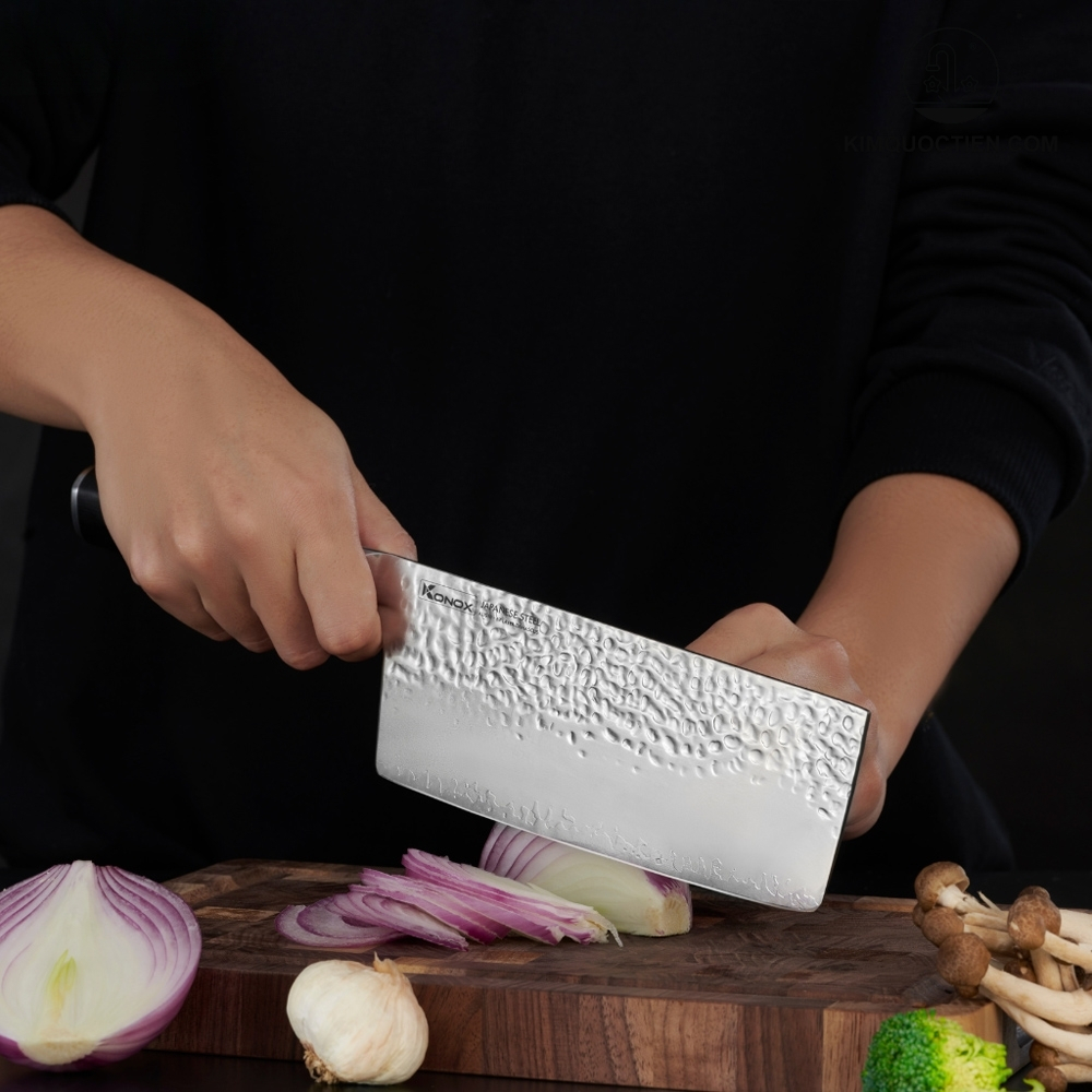 Dao thái thép Nhật Damascus KONOX Eiko Chopper Series 7″