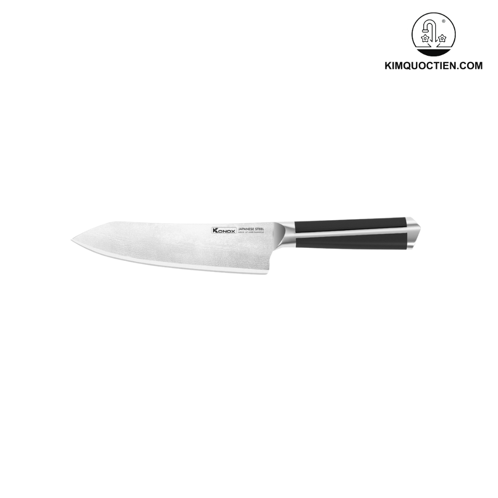 Dao thép Nhật Damascus KONOX Eiko Deba Series 7″ Deba Knife