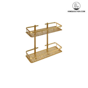 Kệ 2 tầng đựng đồ nhà tắm bằng đồng Kanly GCK30D