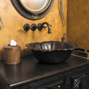 Chậu rửa lavabo Kanly bằng đồng đúc GCL09