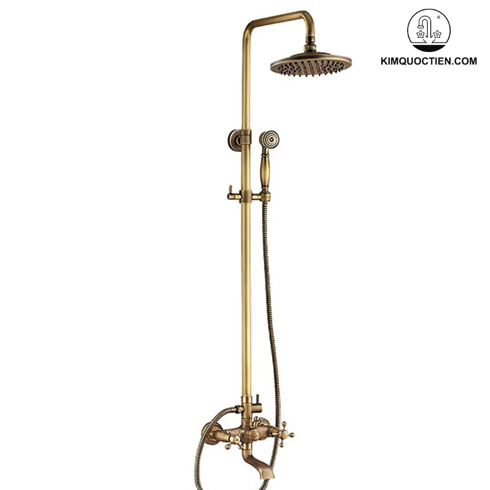 Vòi Sen Cây Kanly GCS05 Nóng Lạnh Cổ Điển Đồng Thau