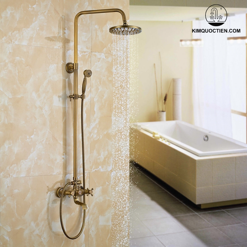 Vòi Sen Cây Kanly GCS05 Nóng Lạnh Cổ Điển Đồng Thau