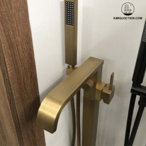 Vòi Sen Xả Bồn Tắm Kanly GCS07 Nóng Lạnh Đặt Sàn Cổ Điển Đồng Thau