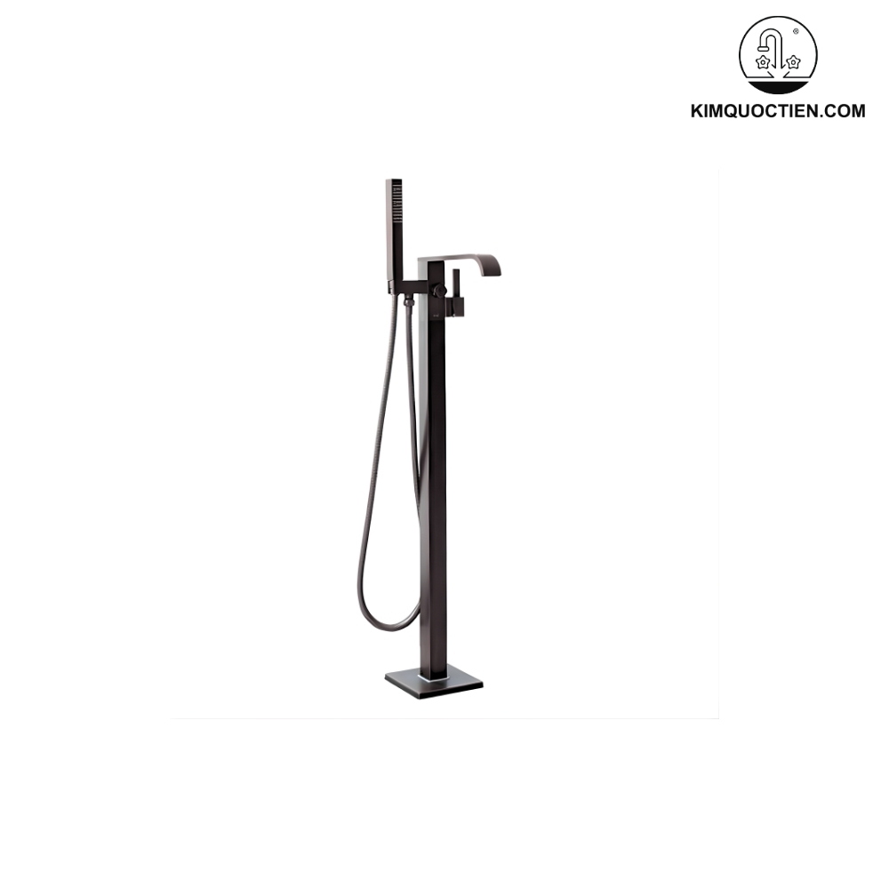 Vòi Sen Xả Bồn Tắm Kanly GCS07B Nóng Lạnh Đặt Sàn Cổ Điển Màu Đen