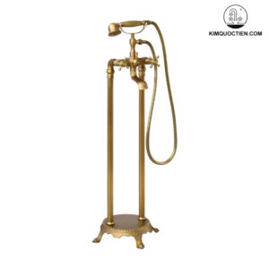 Vòi Sen Xả Bồn Tắm Kanly GCS09 Nóng Lạnh Đặt Sàn Cổ Điển Đồng Thau