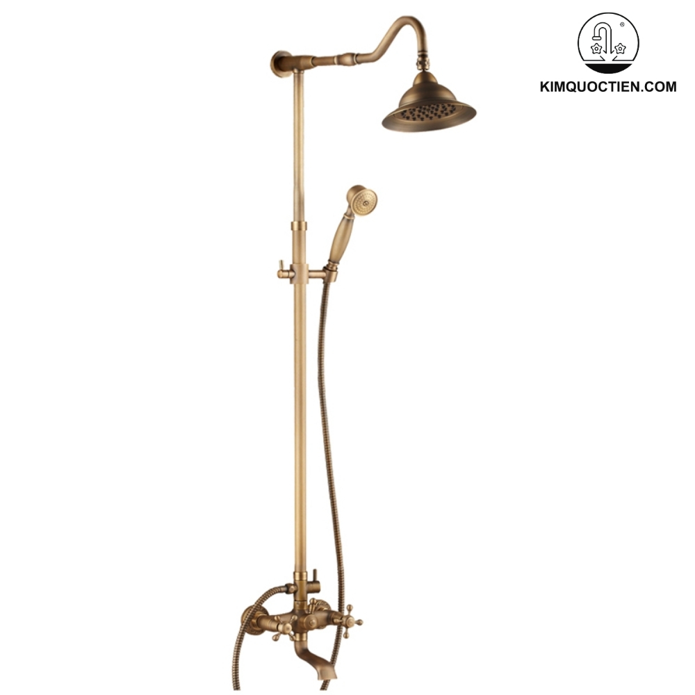 Vòi Sen Cây Kanly GCS13 Nóng Lạnh Cổ Điển Đồng Thau
