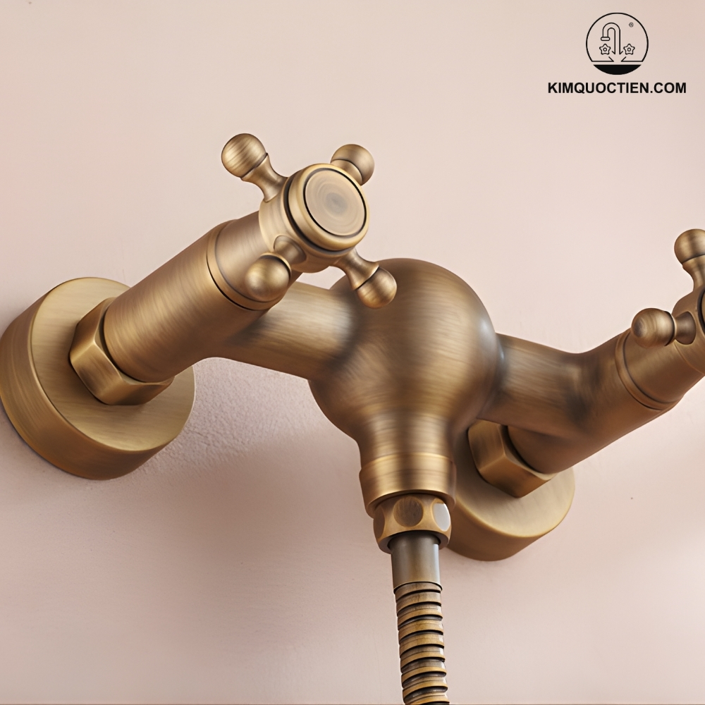 Vòi Sen Tắm Kanly GCS17 Nóng Lạnh Cổ Điển Đồng Thau