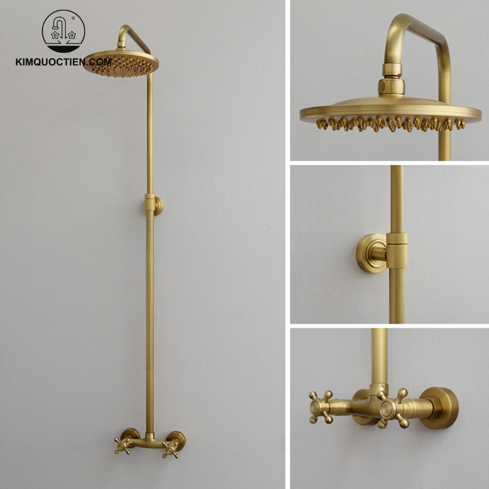 Vòi Sen Cây Kanly GCS30 Nóng Lạnh Cổ Điển Đồng Thau