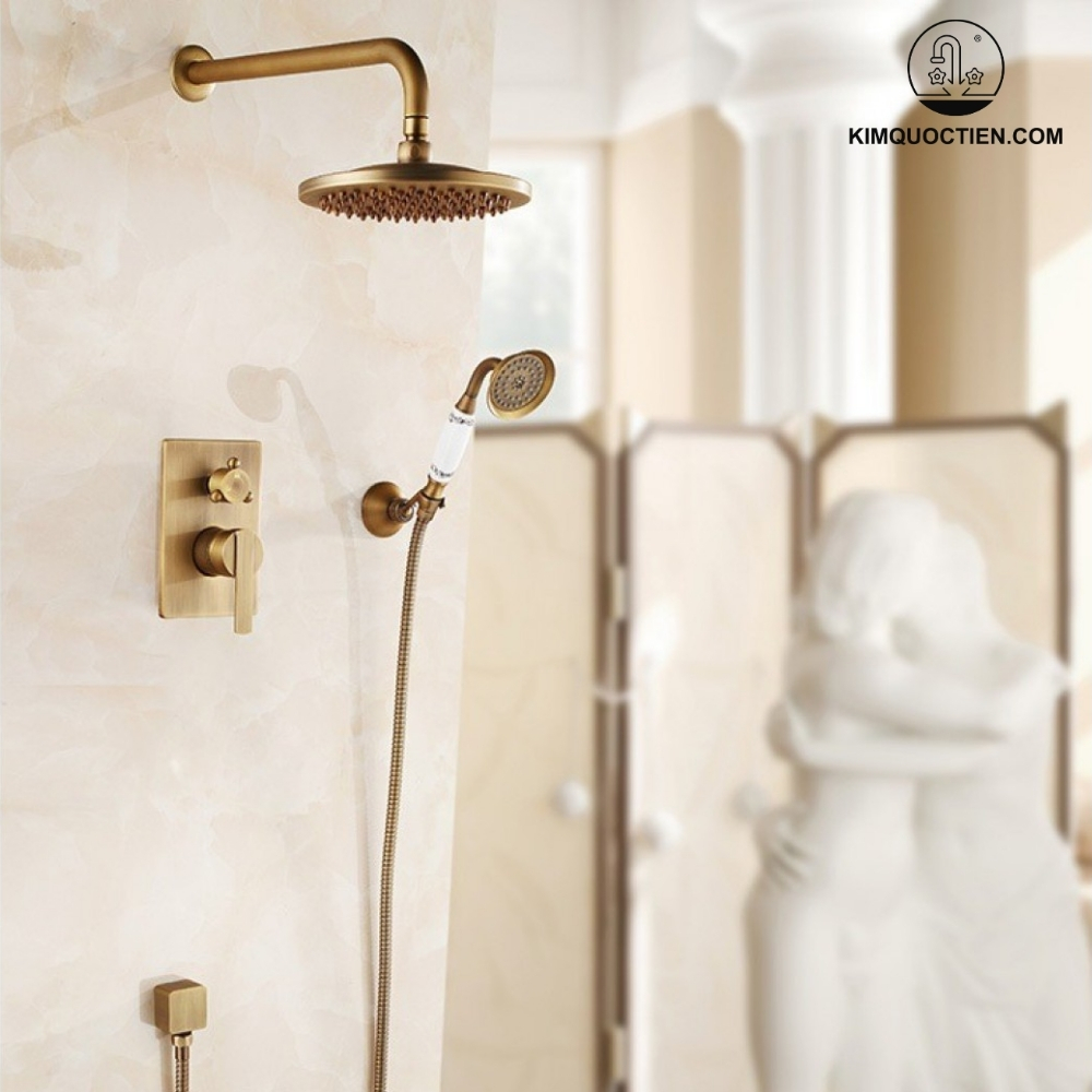 Vòi Sen Kanly GCS75 Nóng Lạnh Âm Tường Đồng Thau Cổ Điển