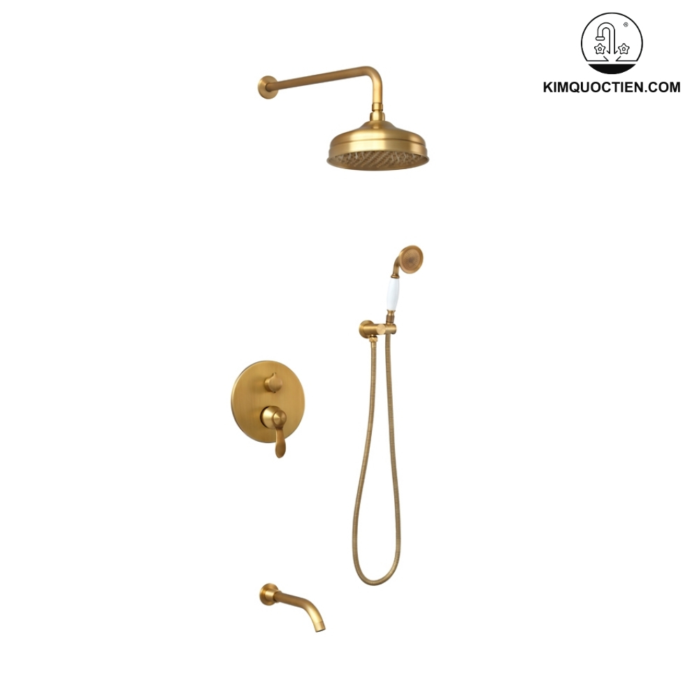 Vòi Sen Kanly GCS78 Nóng Lạnh Âm Tường Đồng Thau Cổ Điển
