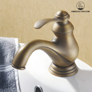 Vòi Lavabo Kanly GCV01 Nóng Lạnh Bằng Đồng Cổ Điển
