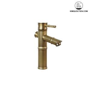 Vòi Lavabo Kanly GCV02 Nóng Lạnh Bằng Đồng Hình Ống Tre