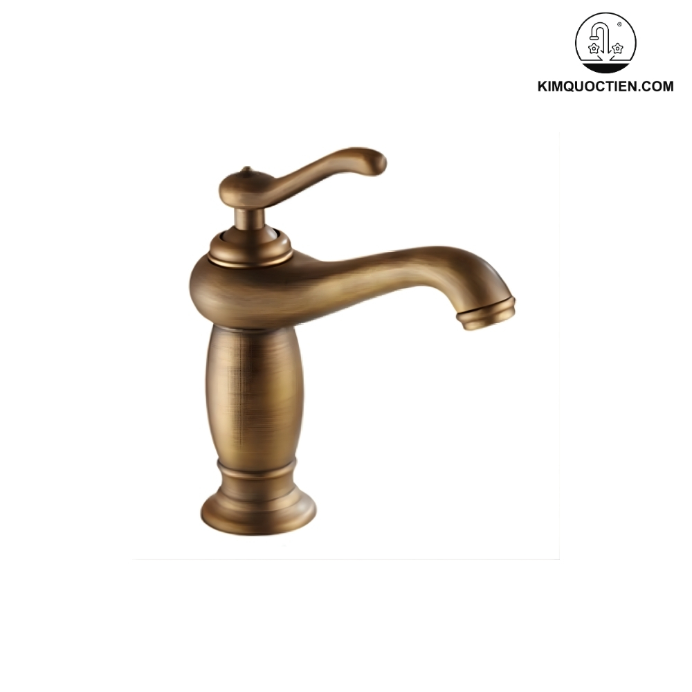 Vòi Lavabo Kanly GCV03 Nóng Lạnh Bằng Đồng Cổ Điển