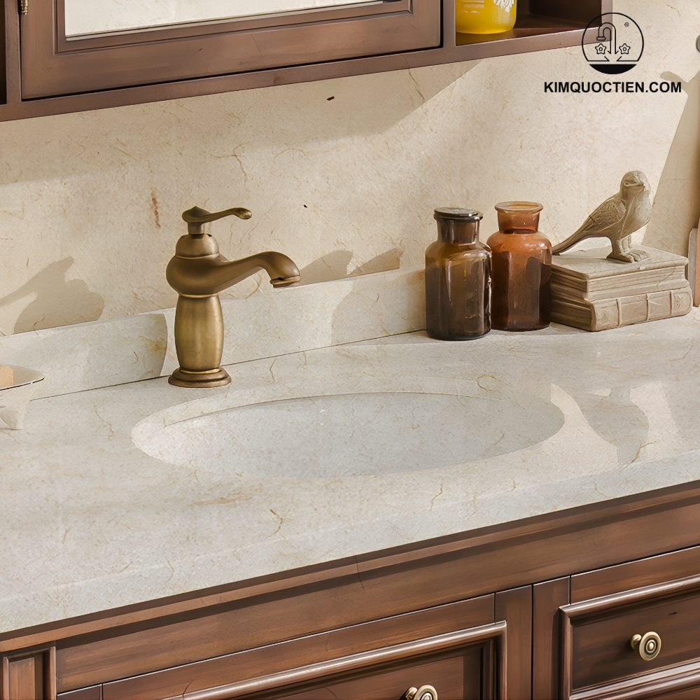 Vòi Lavabo Kanly GCV03 Nóng Lạnh Bằng Đồng Cổ Điển