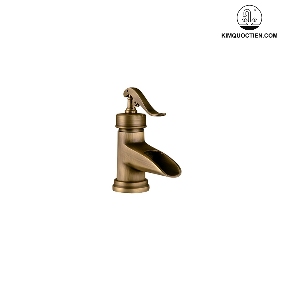 Vòi Lavabo Kanly GCV04 Nóng Lạnh Bằng Đồng Cổ Điển