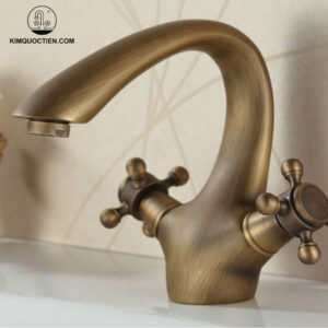Vòi Lavabo Kanly GCV07 Nóng Lạnh Bằng Đồng Cổ Điển