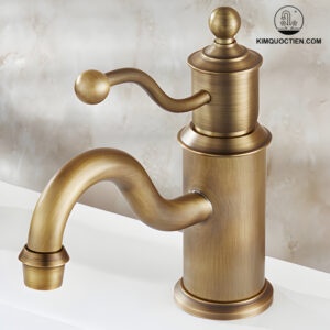 Vòi Lavabo Kanly GCV08 Nóng Lạnh Tay Nắm Cách Điệu Cổ Điển