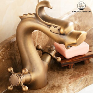 Vòi Lavabo Kanly GCV10 Nóng Lạnh Bằng Đồng Hình Đầu Rồng