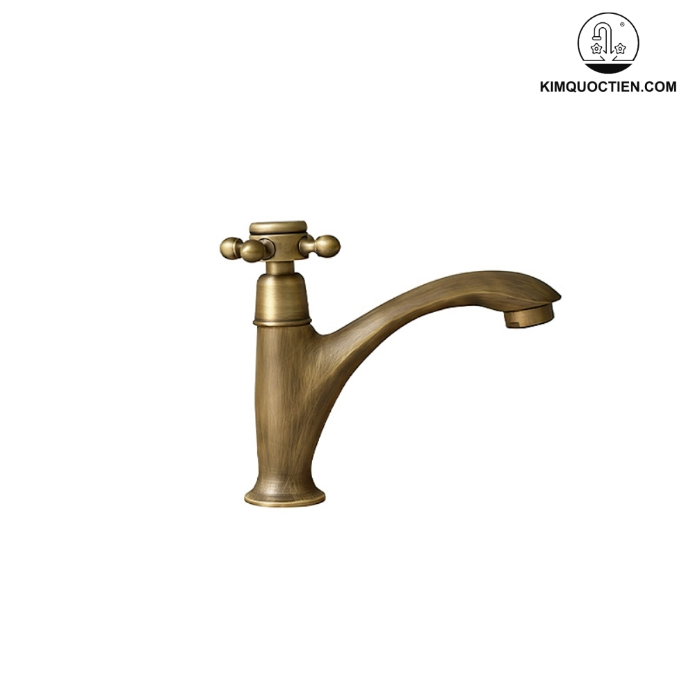 Vòi Lavabo Kanly GCV109 Lạnh Bằng Đồng Giả Cổ