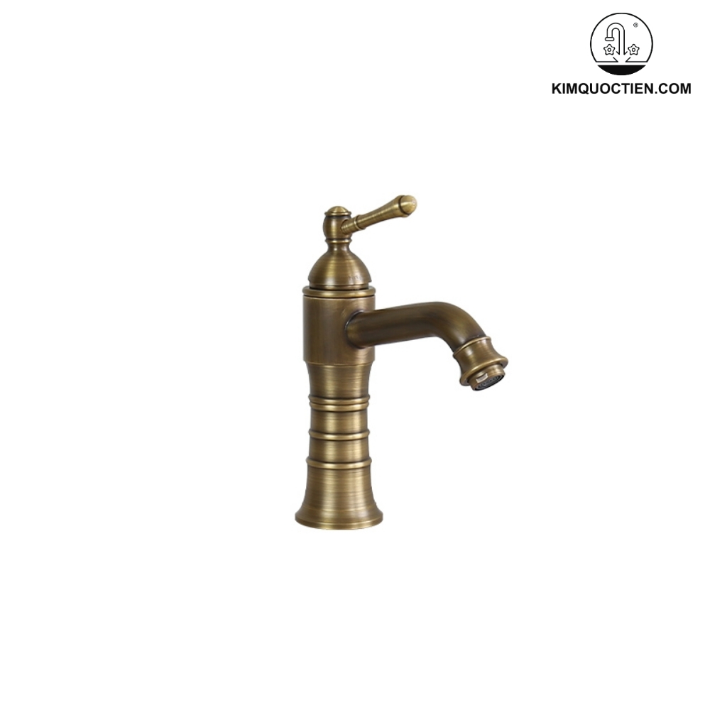 Vòi Lavabo Kanly GCV13 Nóng Lạnh Bằng Đồng Cổ Điển