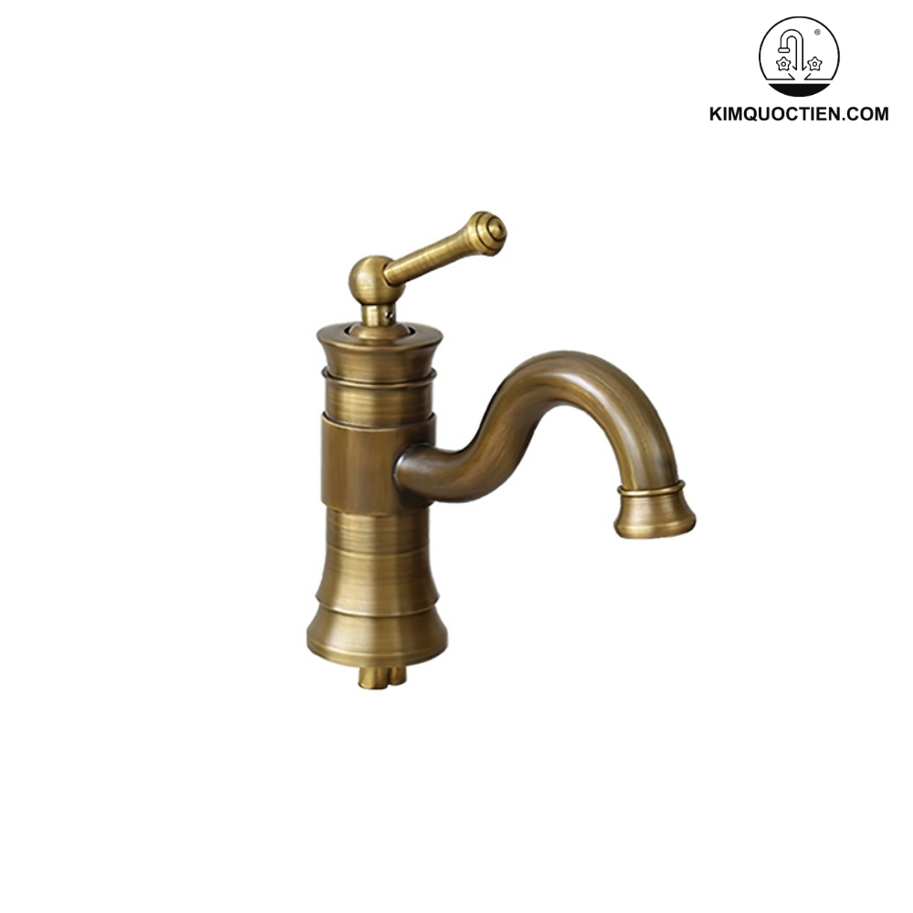 Vòi Lavabo Kanly GCV16 Nóng Lạnh Bằng Đồng Cổ Điển