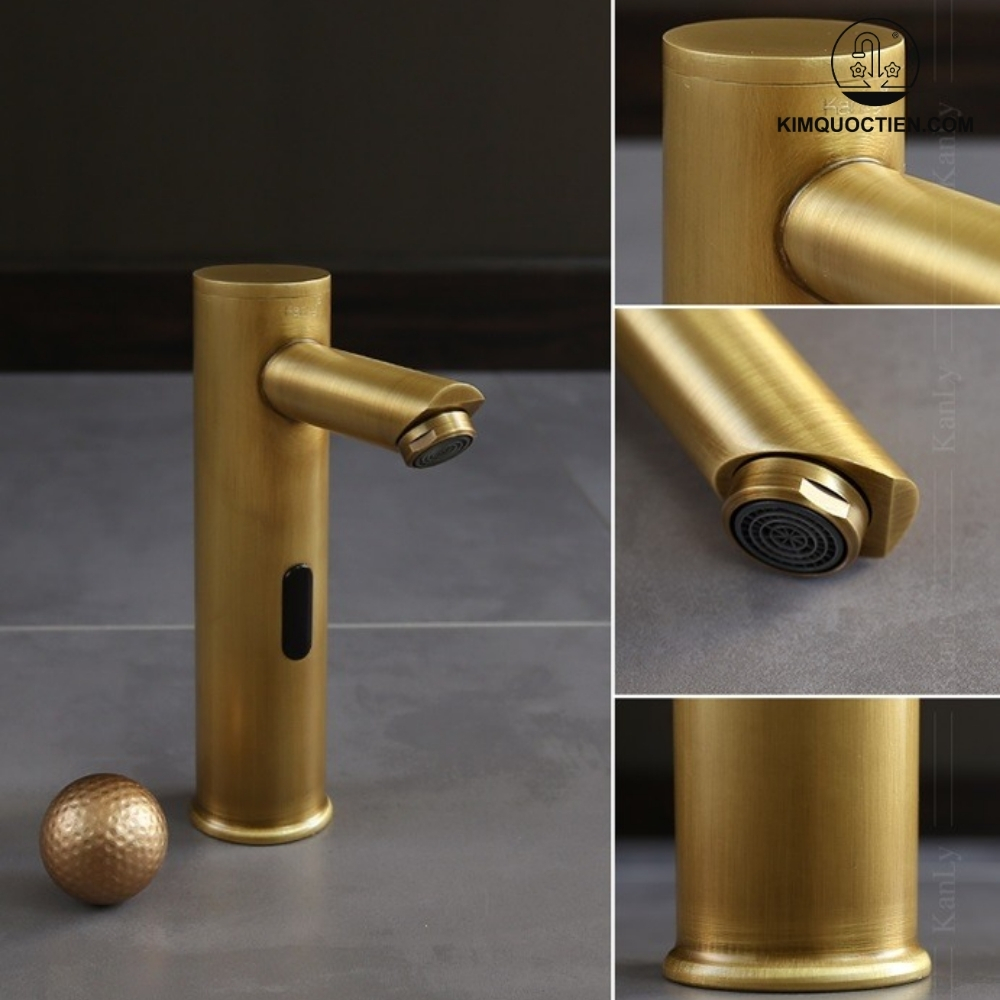 Vòi Lavabo Kanly GCVC1 Cảm Ứng Bằng Đồng Giả Cổ