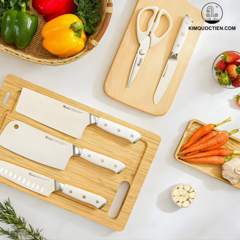 Bộ dao làm bếp 5 món cao cấp Konox Haper Grey