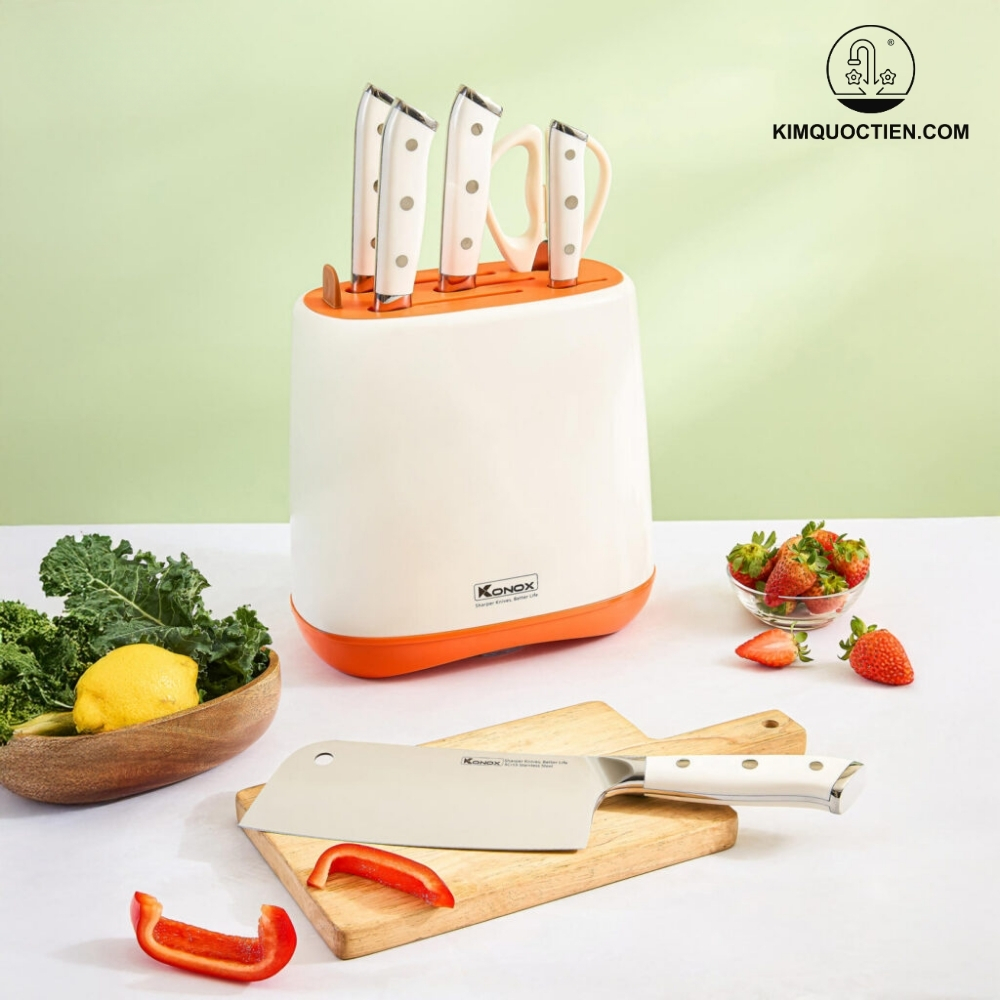 Bộ dao làm bếp 5 món cao cấp Konox Haper Orange