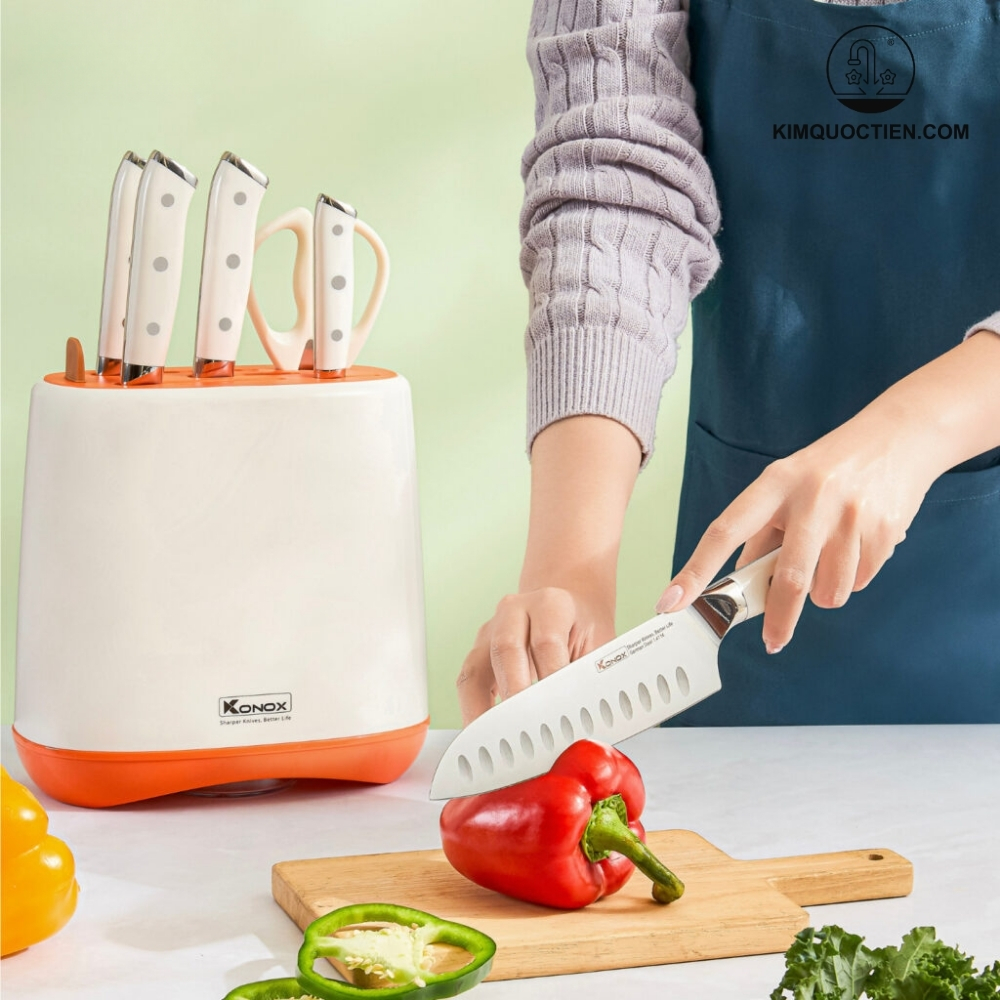 Bộ dao làm bếp 5 món cao cấp Konox Haper Orange