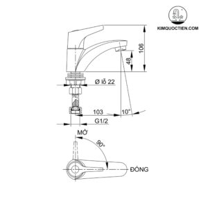 Vòi lavabo lạnh Luxta L1102V