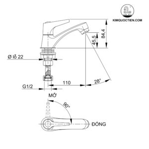 Vòi lavabo lạnh Luxta L1104V
