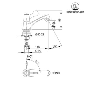 Vòi lavabo lạnh Luxta L1106T2