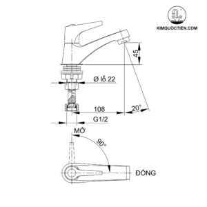 Vòi lavabo lạnh Luxta L1108V