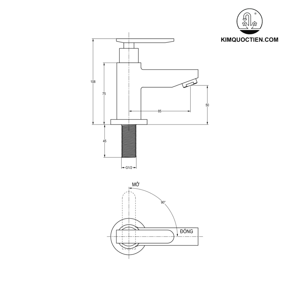Vòi lavabo lạnh Luxta L1111T3