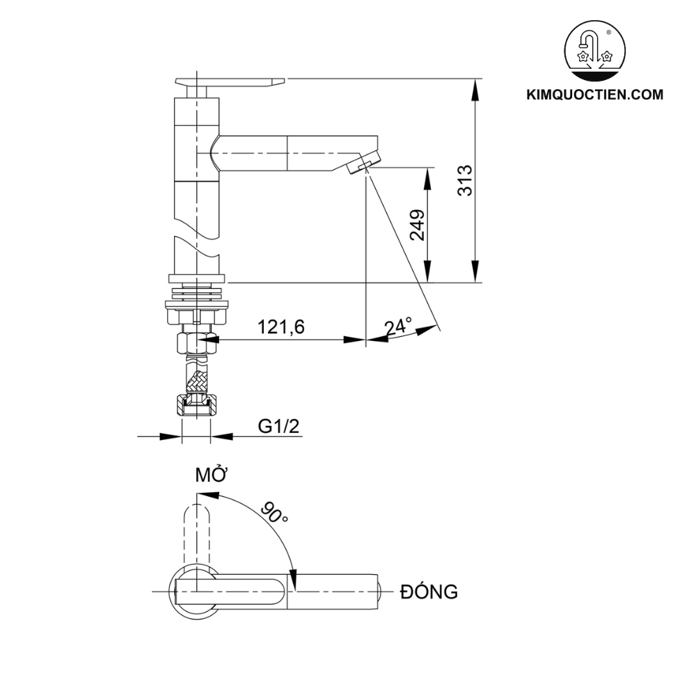 Vòi lavabo lạnh Luxta LN113