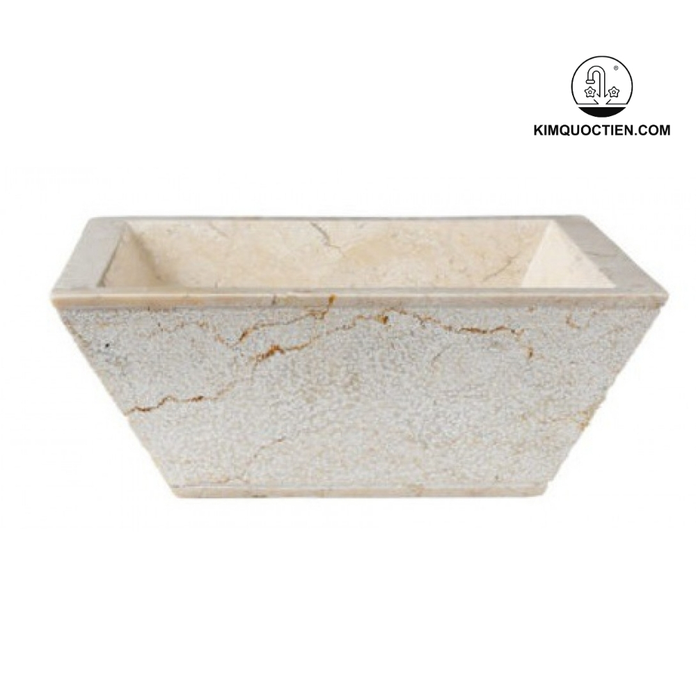 Chậu Rửa Mặt Lavabo Kanly MAR051I Đặt Bàn Đá Marble 400x160 mm