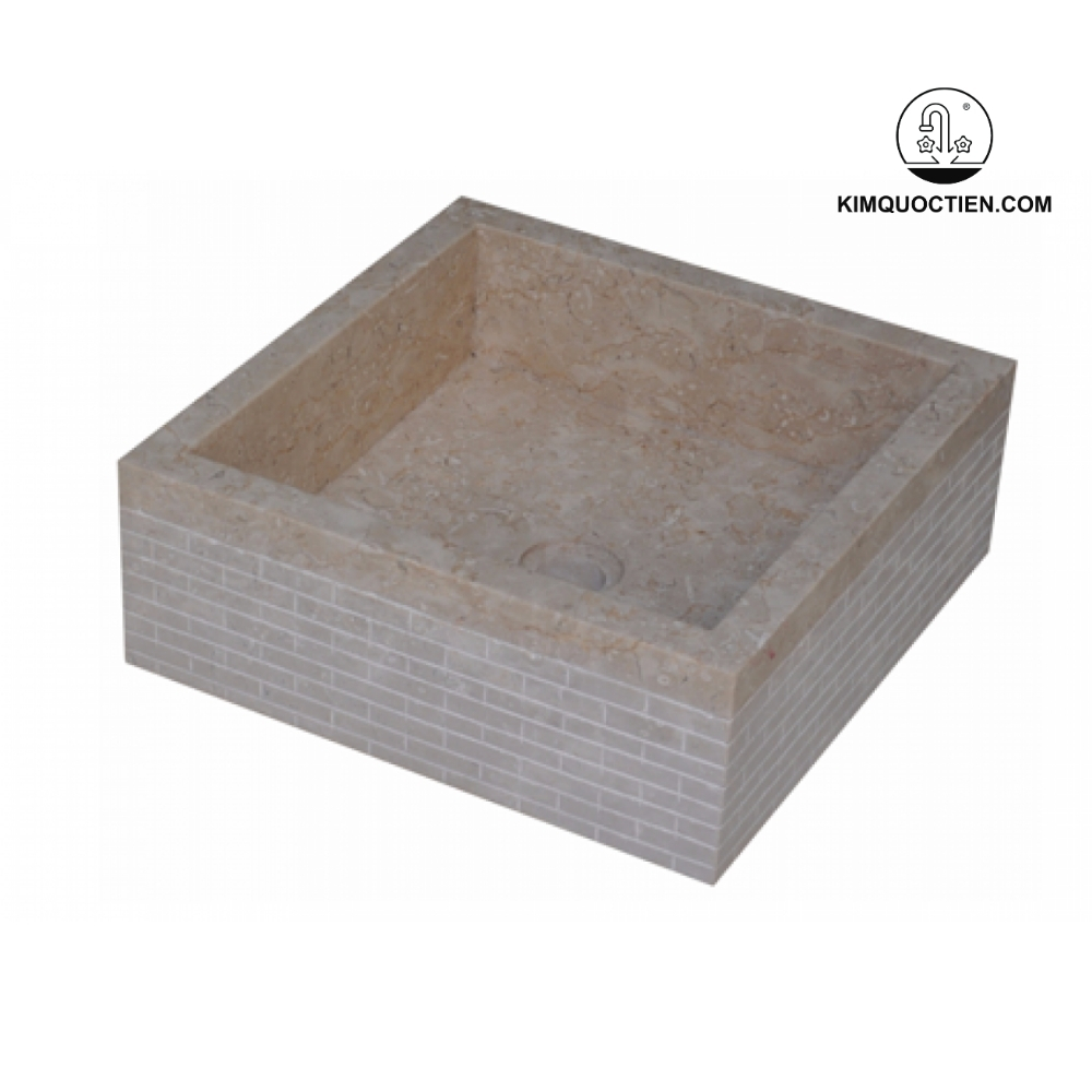 Chậu Rửa Mặt Lavabo Kanly MAR061I Đặt Bàn Đá Marble 400x150 mm
