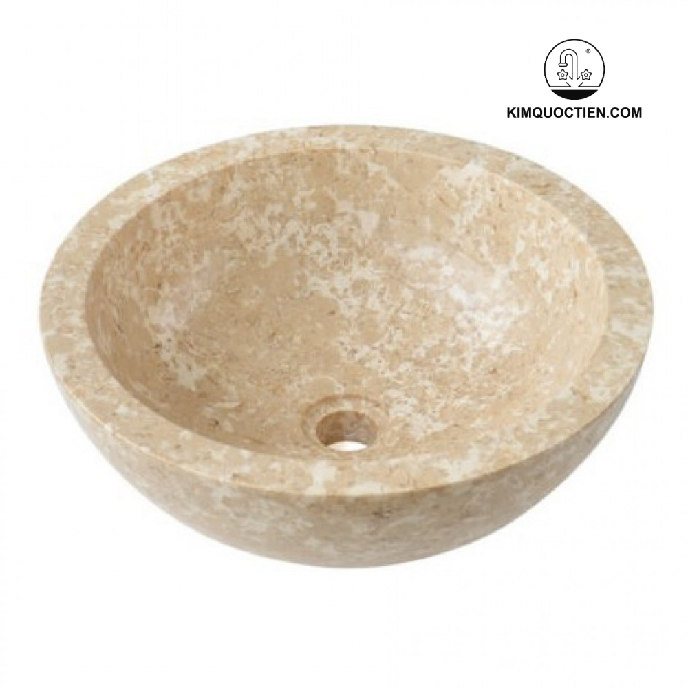 Chậu Rửa Mặt Lavabo Kanly MAR11I Đặt Bàn Đá Marble Tự Nhiên 400x150 mm