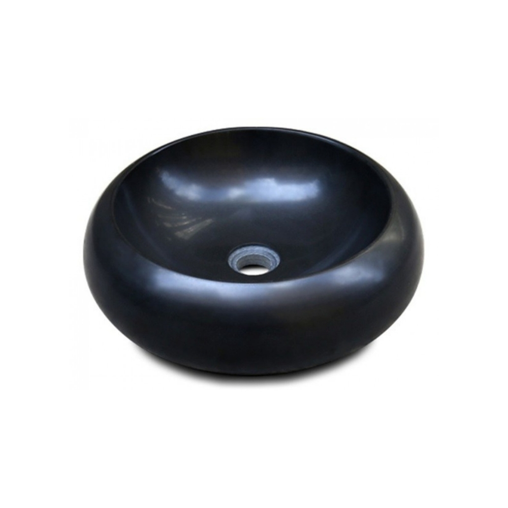 Chậu Rửa Mặt Lavabo Kanly MAR122V Đặt Bàn Đá Tự Nhiên Màu Đen 400x120 mm