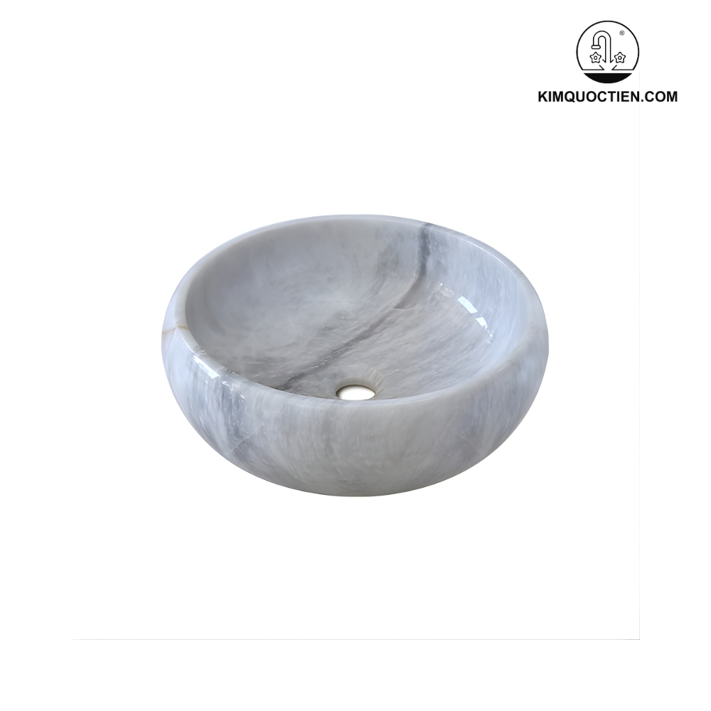 Chậu Rửa Mặt Lavabo Đặt Bàn Kanly MAR123N Đá Tự Nhiên 400x120 mm