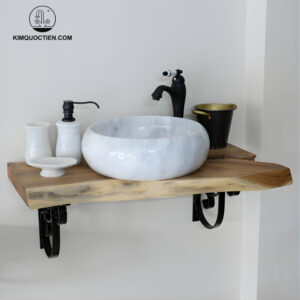 Chậu Rửa Mặt Lavabo Đặt Bàn Kanly MAR123N Đá Tự Nhiên 400x120 mm